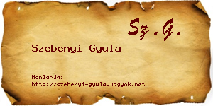Szebenyi Gyula névjegykártya